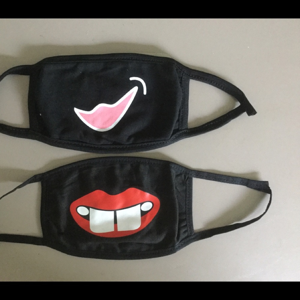 2 Funny Black Face Masks